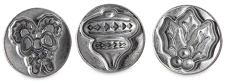 Nordic Ware Keksstempel, silber, Holzgriff, verschiedene Motive NW 01233