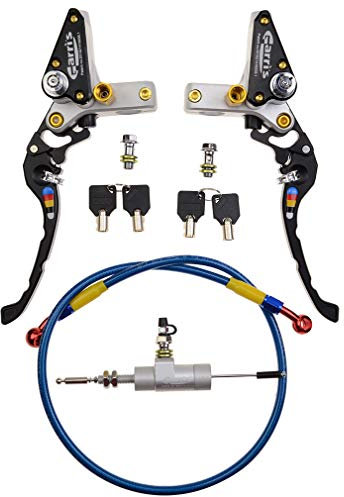 WOOSTAR Motocicleta Embrague Hidraulico Kit Cilindro Maestror con CNC Palancas de Freno Reemplazo para Suzuki GSX650F CR250 Dirt Pit Bike Plata