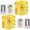 ooklee® [2 Pack Fairy Lights Battery Operated, 10M 100 LED String Lights Waterproof Outdoor/Indoor, 8 Modes with Remote Timer, Twinkle Lighting for Gazebo Party Room Garland Xmas Decor (Warm White)