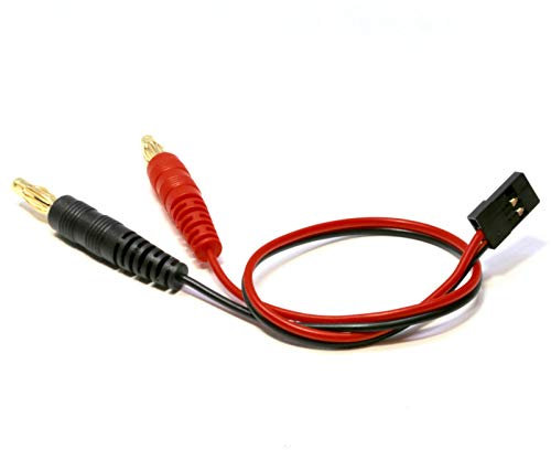 VUNIVERSUM Premium Lipo Akku Ladekabel JR Servo Stecker Female auf 2x4mm Bananenstecker 30cm 20AWG Silikonkabel RC Modellbau