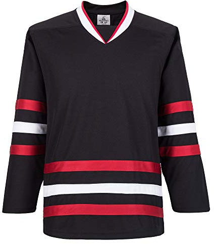 Ealer H900 Series Eishockey-Trainings-Trikot für Männer und Jungen – Erwachsene und Jugendliche - Schwarz - S/M