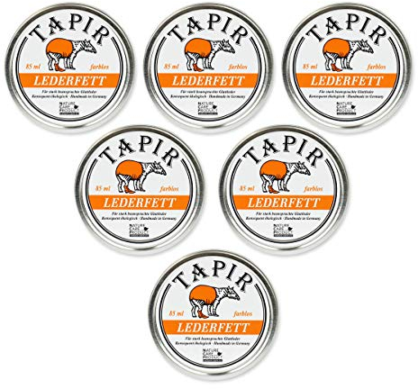 TAPIR - Lederfett farblos in Weißblechdose - 85 ml - 6er Pack
