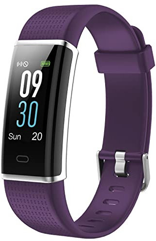 AQUARIUS IP67 Waterproof Bluetooth Fitness Tracker with Heart Rate Monitor and Step Counter - Purple