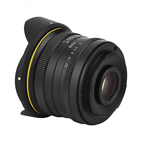 Kamlan Objectif 8 mm F3.0 APS-C grand angle à mise au point fixe pure manuelle sans miroir compatible avec monture Canon Fuji Sony E (compatible avec monture Sony E)