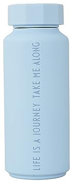 Design Letters Trinkflasche Edelstahl 500 Ml Hellblau Bottle | Thermoskanne BPA/BPS frei | Isolierflasche Edelstahl | Trinkflasche Auslaufsicher | Trinkflasche Sport | Thermosflasche 12h heiß 24h kalt