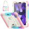 SEYMCY Funda para iPad Air de 4ª generación para niños, Air 4 10.9 Funda 2020 Protección completa con protector de pantalla, soporte giratorio también para iPad Pro 11, color rosa camuflaje