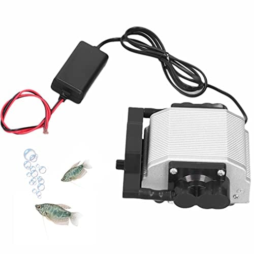 Air Pump Aquarium, Small Portable Fish Tank Oxygen Pump, 12V Quiet Home Fishing Oxygen Aerator Pump, Aeration Pump Fish Tank Accessories, Low Power Consumption(30L)