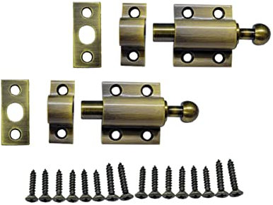 QCAA Solid Brass Surface Bolt, 3, Satin Nickel, 480 Pack, Made in Taiwan