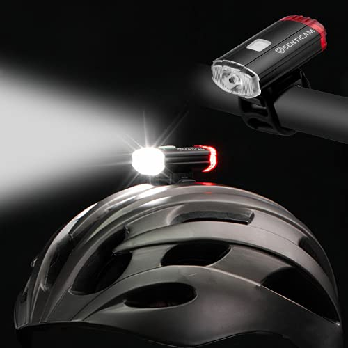 Senticam Luz para casco de bicicleta, recargable por USB, luces delanteras y traseras para casco de bicicleta, IPX3, resistente al agua, portátil, para todos los ciclistas de carretera