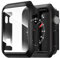 NEW'C 2 Pezzi Cover + Pellicola Prottetiva per Apple Watch Series 3/2/1 42mm - Custodia HD con protezione in vetro temperato integrata per Apple Watch 42mm Serie 3/2/1 - Nera