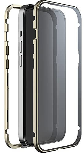 White Diamonds - Hülle 360 Grad Glass Case Passend für Apple iPhone 14 I Handyhülle, Durchsichtig, Magnet Verschluss (Transparent mit goldenem Rahmen)