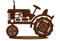 Traktor auf Platte Bulldog Treker Landmaschine Edelrost Gartendeko Bauernhof Deko Edel-Rost Gartendeko Trekker Landmaschine Rostdeko Garten