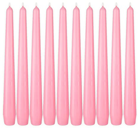 BRUBAKER Premium Bougies Pointues Rose - 20 pièces - Jusqu'à 7,5 Heures de Combustion par Bougie - 24 cm Set de Bougies de Table pour Chandeliers et Lustres - Bougies Chandelier Porte-Bougies