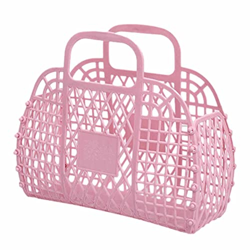 Rianpesn Jelly Bags für Damen Geschenkkorb in leuchtenden Farben - Kleinkind-Geldbörse für Mädchen, Gelee-Strandtasche, Strandtasche, Aufbewahrung für Jungen, Osterkörbe für Kinder, Rosa