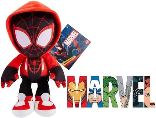 Marvel Plüschfigur, 20,3 cm, Superhelden-Plüschpuppe, Sammlerstück, Geschenk für Kinder und Fans ab 3 Jahren, mit Sammelaufkleber (Miles Morales Spider-Man)