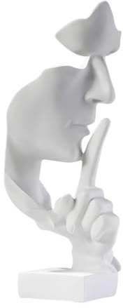 aboxoo Denker-Statue, Schweigen ist Gold (Silence is Gold), moderne und einfache Harzdinge, kreative abstrakte Figur-Skulpturen für Eingang, kreatives Zimmer, Zuhause, Büro, Arbeitszimmer