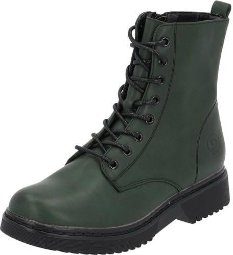 Palado Stiefeletten Damen Djerba - stilvolle Boots aus edlem Lederersatz mit leichter Fütterung, rutschfeste Sohle für Herbst & Winter - bequeme Schnürstiefel für Alltag und Freizeit Grün UK6 - EU39
