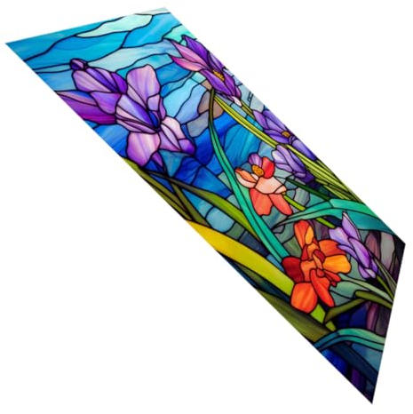 Cabilock Glas Aufkleber Statische Fensterfolie Gefleckte Sichtschutzfolie Für Fenster Tür Privatsphäre Haften Glasfenster Haften Fleckige Fensterstick-sichtschutz PVC Kein Kleber Orchidee