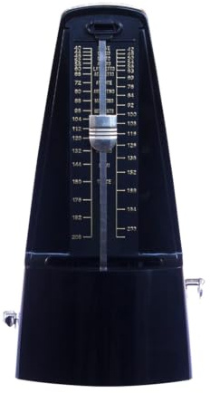 Mechanisches Klaviermetronom mit Hörbarem Klick, Schwarz | Präzise Musikalische Zeitmessung, für Gitarre und Weitere Instrumente, Material aus Asb, Pom, Pps und Eisen