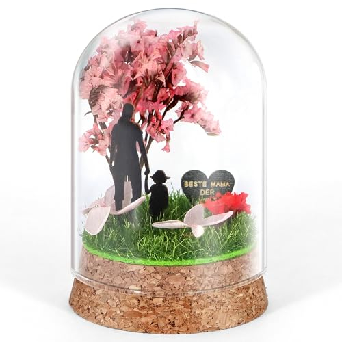 Giftota Geschenke für Mama, Ewige Blumen im Glas mit Geschenkbox, Muttertagsgeschenke für Mama, Geburtstagsgeschenk, Handgefertigte Umweltbewusstes Geschenke