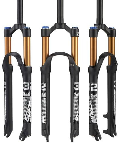 SOFRON Forcella di sospensione ultra leggera MTB da viaggio 120 mm, tubo dritto da 28,6 mm, in lega di alluminio, forcella anteriore, 29 pollici
