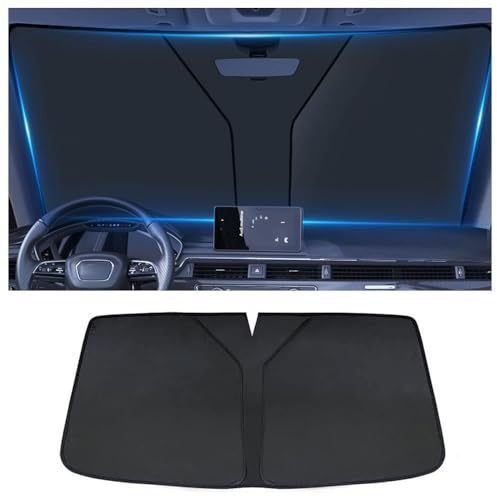 BEDPET Auto Sonnenschutz Frontscheibe, für VW Tiguan Allspace 2021-2023 Faltbarer Sonnenschutz Auto Windschutzscheibe Sonnenschirm,Black