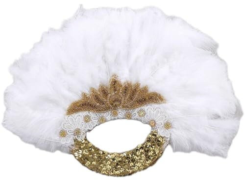 African Wedding Bride Holding Fan Feather Fan Performance Dance Fan Photography Prop Decorative