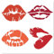 GORGECRAFT Lippenmalschablone Kunststoff Kusslippen Lippenstift Mund Make-Up Wiederverwendbare PET-Schablonen Quadratische Vorlagen Zum Zeichnen Malen Auf Holzboden Stoff Scrapbooking DIY 30x30 cm