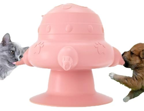 Aufzuchthilfe Welpen Katze Milchfutterstation mit 4 Nippel Welpenfutterstation Silikon Stillstation Selbstfütternd Futterspender Welpenmilch Katzenmilch Futterstation für Baby Haustier (Rosa)