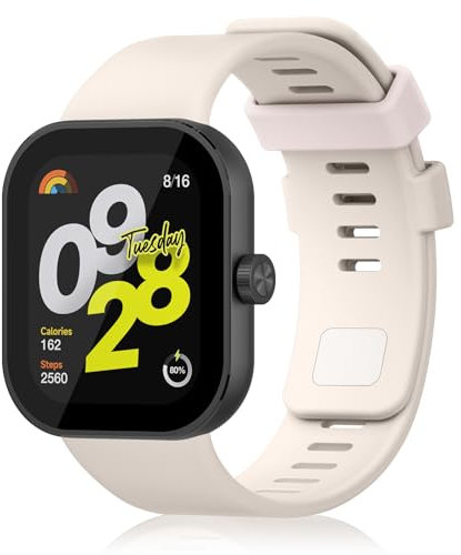 Mugust Correa para Xiaomi Redmi Watch 4 / Redmi Watch 5 Mujer Hombre,Silicona Coloridos Recambio Suave Pulseras de Repuesto para Xiaomi Mi Band 9 Pro/Mi Band 8 Pro(Starlight)
