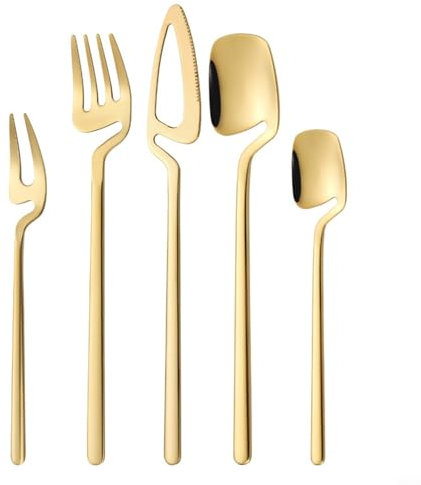 Juego de cubiertos colgantes funcionales y elegantes para cocina y comedor (dorado)