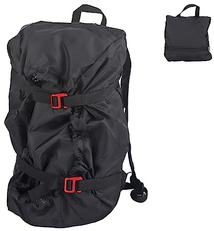 XIASABA Rock Climbing Rope Bag, Rock Climbing Rope Kit Bag Folding Rope Storage Bag Folding Shoulder Strap for Outdoor Camping Hiking (Black)