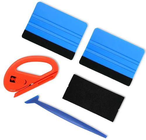 5Pcs DIY Vinyl Wrap Tools Kit, Kitchen Wrap, Wallpaper Smooth Tool, Countertop Wrap, Window Tint, Cabinet Wrap, Peel & Stick Install Tool, Felt Edge Squeegee, Edge Sticker, Utility