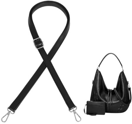 PLABBDPL Frauen Leder Schulterriemen Trageriemen,Tasche Schultergurte Gurt Riemen für Geldbörse Handtaschen, verstellbare Ersatz Crossbody Bag Strap Tragegurt Umhängegurt (schwarz), C