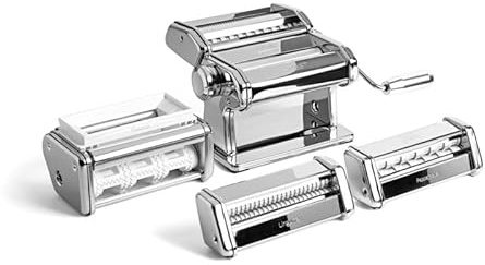 Marcato Multipast+ Pasta Making Set - Atlas+ Machine with 3 Extra Accessories for Lasagne, Fettuccine, Tagliolini, Spaghetti, Ravioli, Linguine & More - Premium Fresh Pasta Maker, Made in Italy