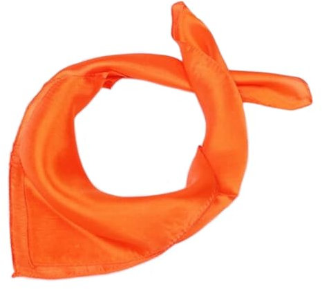 MEISHINE® 52 * 52cm Damen Elegant Seide Halstuch Seidenschal aus 100% Reiner Seide (Orange)