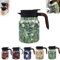 Raidley Vintage-Thermoskanne mit Blumenmuster, Doresty Thermoskanne, abnehmbare Isolierkanne, Edelstahl-Teekanne mit Sieb (Green,1000ml)