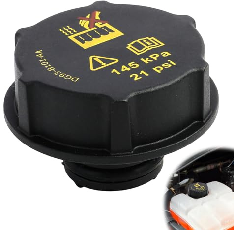 Kühlerausdehnung Wassertankdeckel für Ford Fiesta Kühlmittelkappe Abdeckung Deckel DG938101AA 1301104 1224233 Kunststoff Kühlmitteltank Abdeckung Ersatz Kompatibel mit Ford Fiesta MK6 MK7 C-Max Mondeo