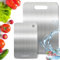 PRZRAO 2 Piezas Tabla de Cortar de Acero Inoxidable 316, Grado Alimenticio de Doble Cara Tabla Cortar Titanio para Cocina, Titanium Cutting Board para Carne, Pan, Verduras, Frutas(34x23 cm + 25x15 cm)