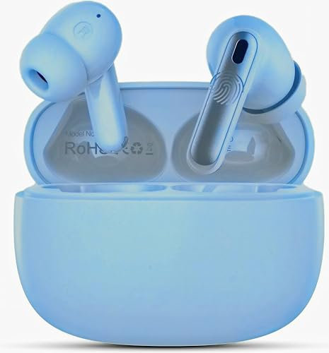 Wireless Earbuds,Bluetooth 5.3 in Ear Headphones with Noise Cancelling Mic, 48H Playtime HiFi Stereo Bluetooth Earphones, IPX7 Waterproof Touch Control True Wireless Headphones (Blue)