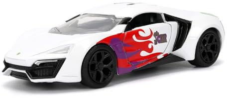 Jada Toys Joker Auto Lykan HyperSport mit DC Artwork (13,5 cm) - Modellauto aus Metall mit Türen zum Öffnen, Spielzeug-Fahrzeug für Fans und Sammler ab 8 Jahre