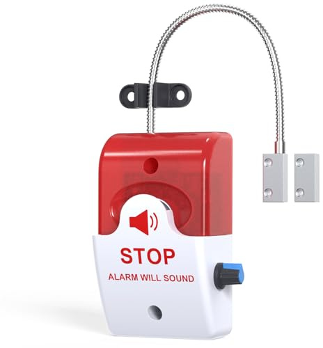 Exit Stopper Door Alarm with 110dB Siren, Emergency Exit Security Device, Easy Installation, Battery Powered, Magnetic Sensor for Unauthorized Entry Prevention, Home, Warehouse, Office, Retail Use