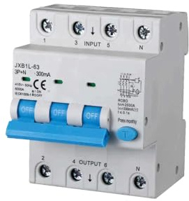 gloca Interruttore Magnetotermico Differenziale 3P+N 300mA 380V-6KA (32 Ampere)