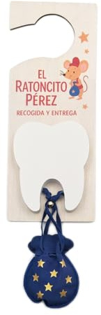 Kit de colgador de puerta caja ratoncito Pérez, recogida y entrega, soporte dientes de leche niño y niña - Cajitas de madera para guardar dientes - Regalos originales Ratoncito Perez (Ratoncito Pérez)