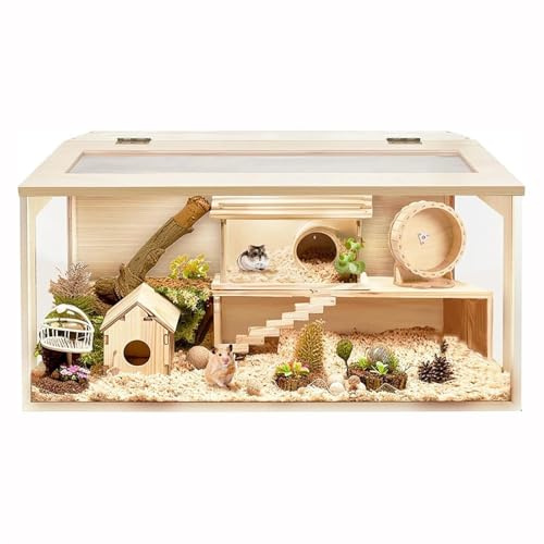 Hamsterkäfig Große Meerschweinchen-Chinchilla-Hamster-Lebensräume, vollständig transparente Kleintierkäfige for den Hausbau von Hamstern für Haustiere