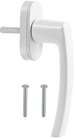 Manilla universal para ventanas oscilobatientes, Manija de ventana oscilobatiente con cerradura, aleación aluminio blanca, 12 X 7 5 cm