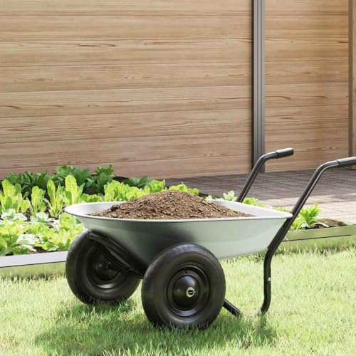 Kaloriko Pala di ricambio per carriola, in acciaio, 90 x 63 x 28 cm, stabile vasca per il trasporto di terra, sabbia, foglie e ghiaia, robusta carriola per giardino e cantiere