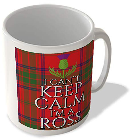 McMug - I Can't Keep Calm I'm a Ross - Ross Modern Tartan - (Thistle) - Scottish Mug, Ceramic, 11fl.oz.