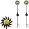 Dapo 2 x Gartenstecker-Gartenfiguren Metall mit Glas-Kugel, Hauseingangs-Dekoration (Kugel gelb - Sonne)