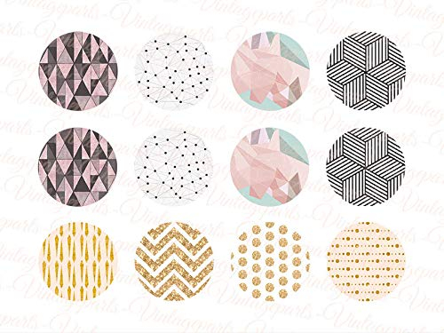 Motivbogen Geometric für 25mm Cabochons von Vintageparts zum Schmuck selber Machen